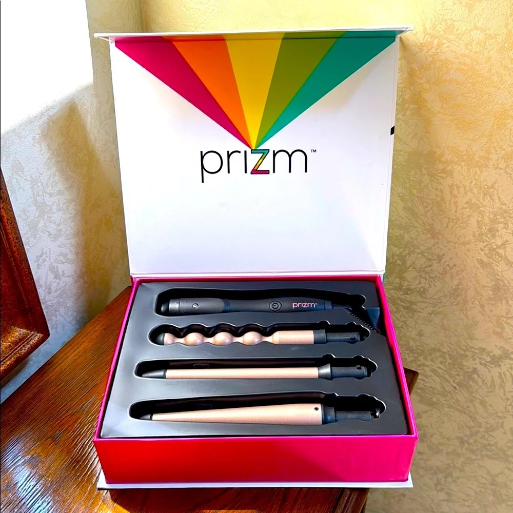 New Prizm 3 in 1 professional ceramic hair curl styling iron set.